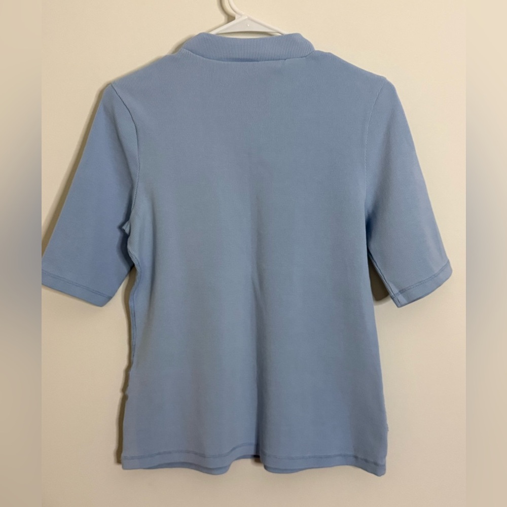 {Maeve by Anthropologie}-Size M-Light Blue Short Sleeve Top - Picture 2 of 6